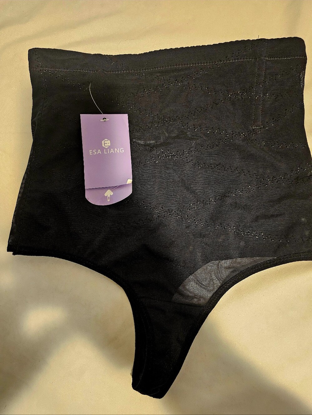 New ESA LIANG High-Waist Shaping Thong - Black Sz. M
